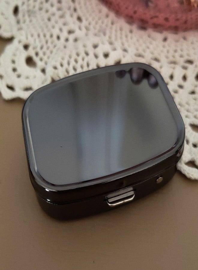 Houder Classy Gray Metal Pill Box Decorative Pill Case with Gift Box - Carry Your Meds in Style (Rectangular) - Image 4